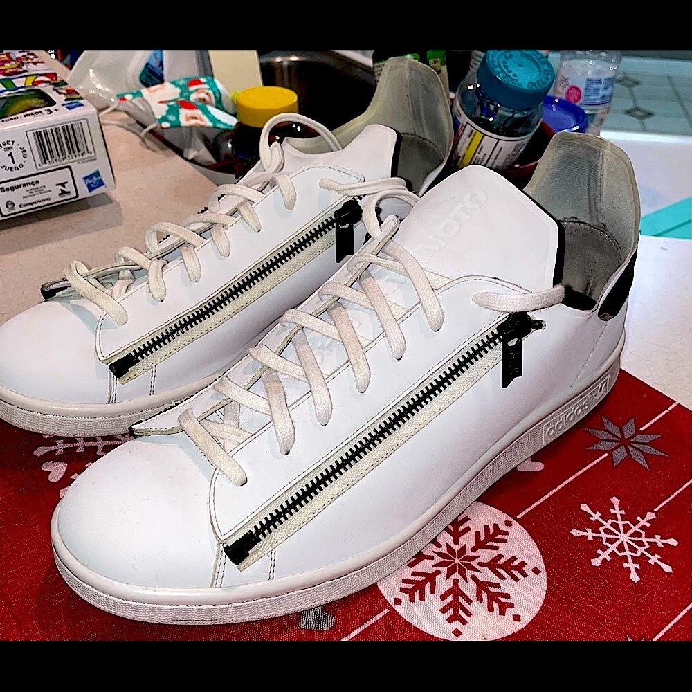 Y-3 Adidas Stan zip shoes white/black. Size 10.5 mens